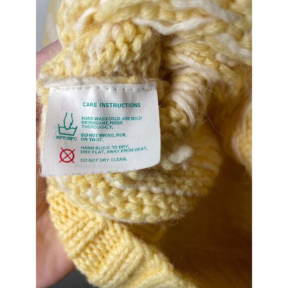 Vintage 80s Girls Junior's 16 Obermeyer Wool Yellow Ski Sweater - Picture 4 of 13